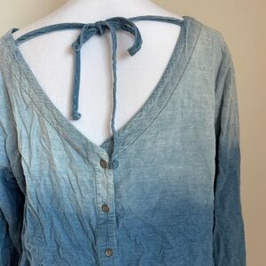 Cloth & Stone Blue Ombre Long Sleeve Top
